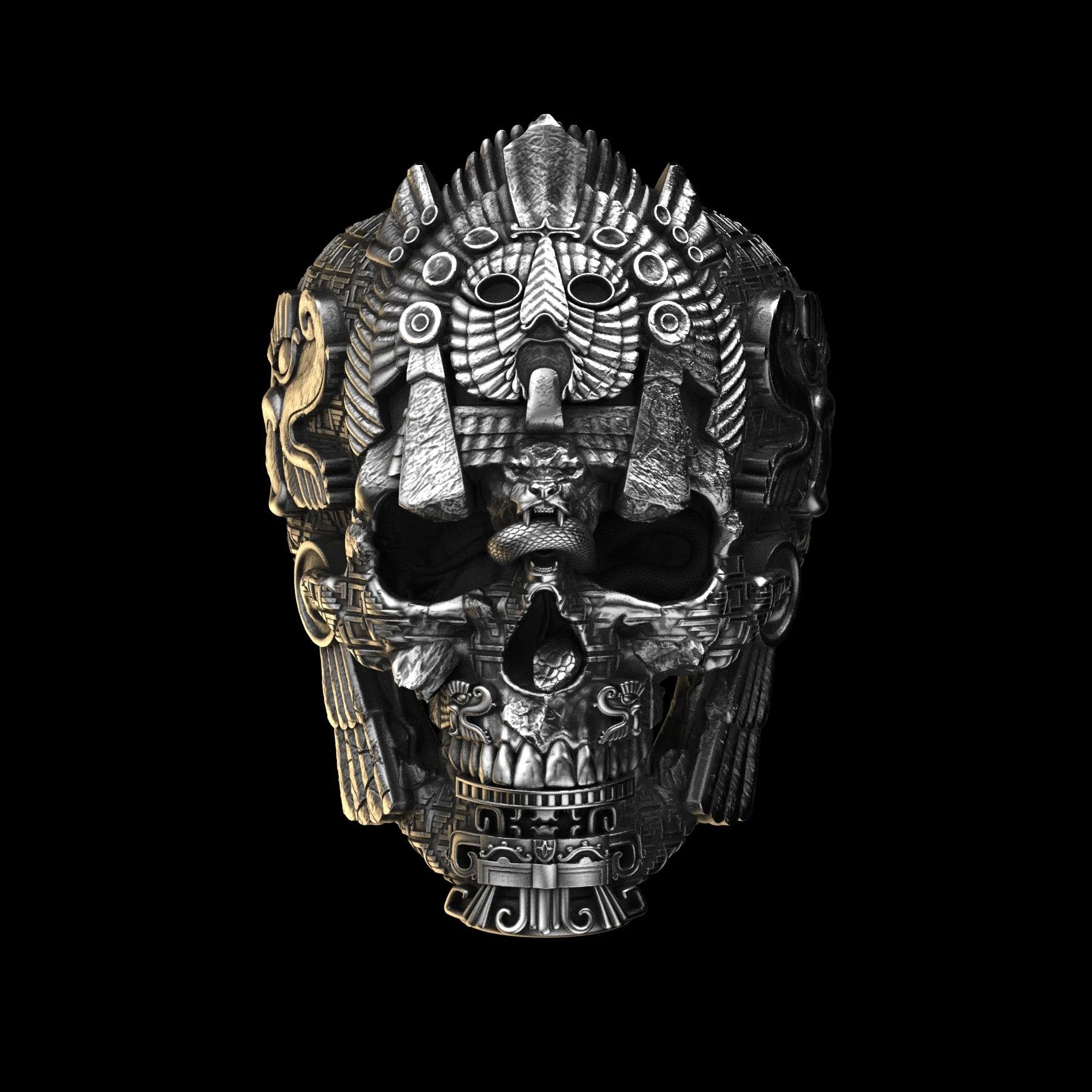 Herren Ring | Totenkopf Design | Handgefertigt aus 925 Sterling Silber