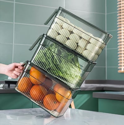 Aufbewahrungsbox mit Deckel | 1000 ml | Stapelbar & BPA-frei | Mit Sichtfenster