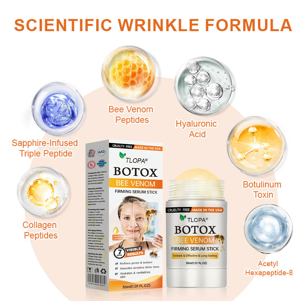 1+1 Gratis | Anti-Aging Serum Stick mit Bienengift | Strafft Haut & Reduziert Falten | Hyaluron & Peptide | Für Gesicht & Körper
