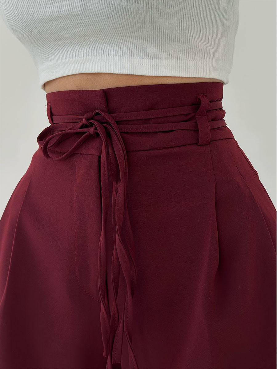 Damen Hoch geschnitten Hose | Weites Bein | Fließendes Material | Knitterarm & Pflegeleicht