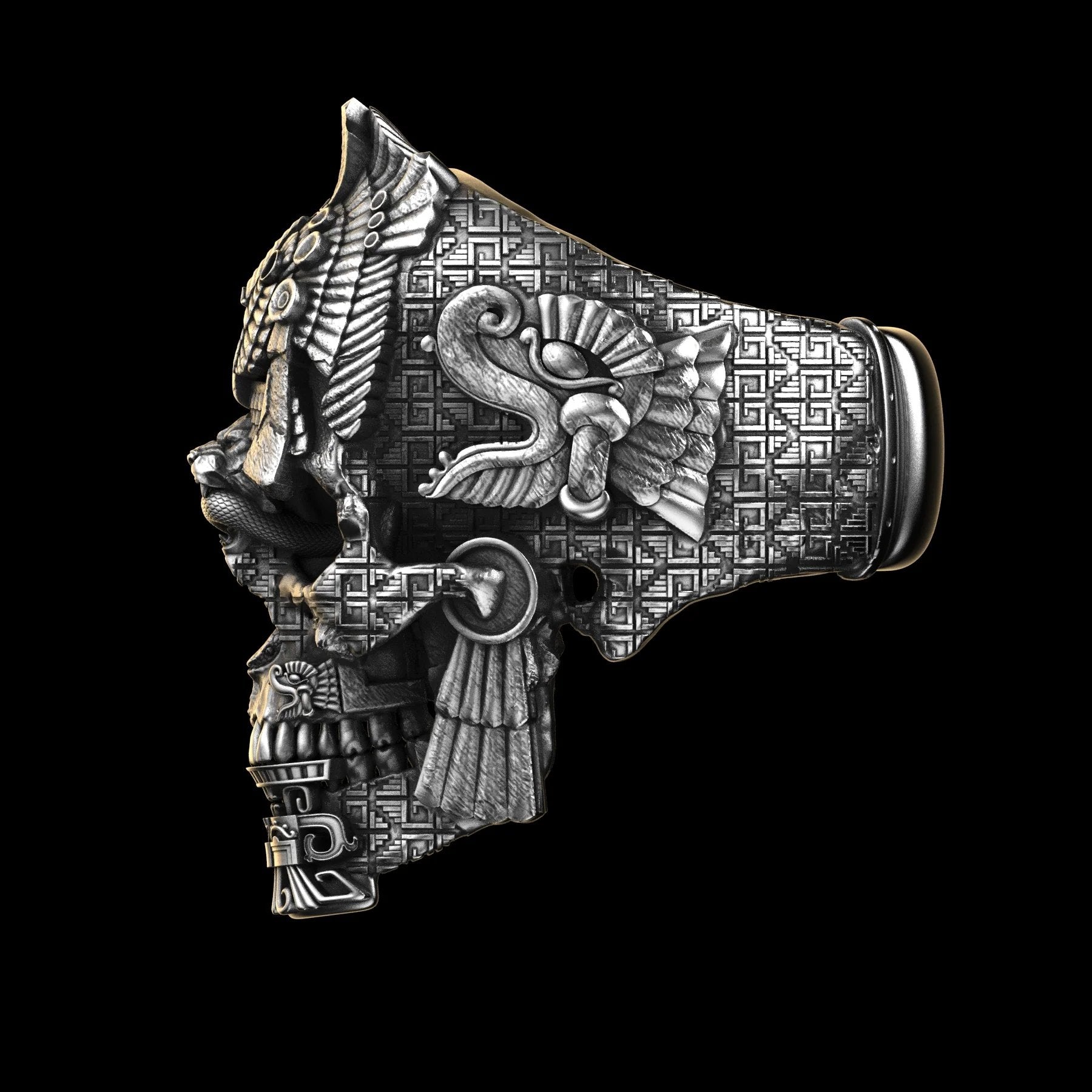 Herren Ring | Totenkopf Design | Handgefertigt aus 925 Sterling Silber