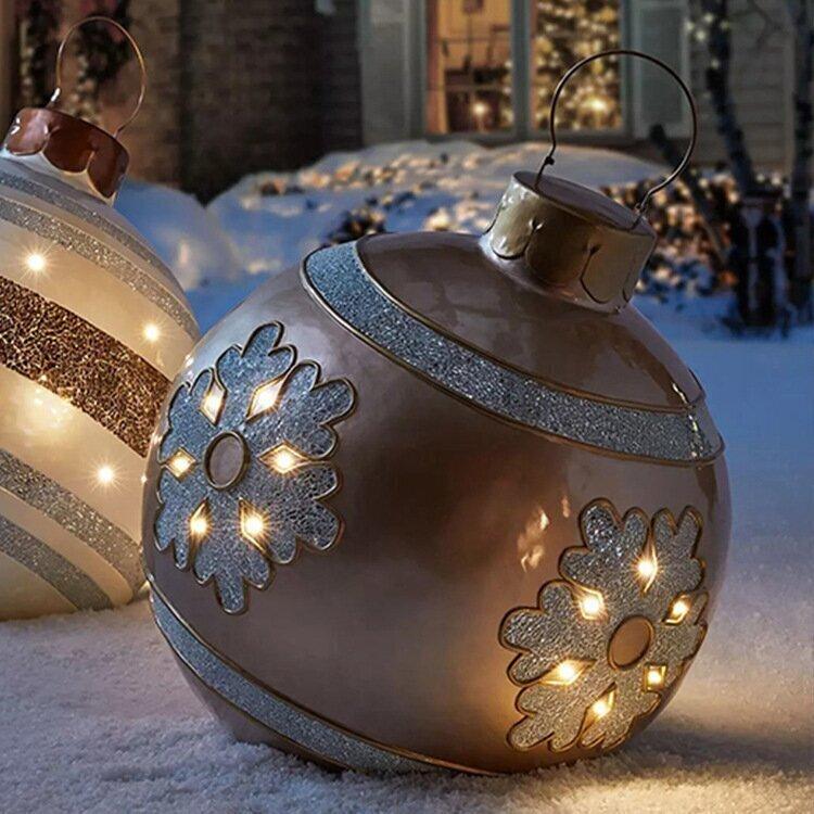 Weihnachts Deko Kugeln aufblasbar | PVC Outdoor Kugeln | Wetterfest & Wiederverwendbar | Verschiedene Designs