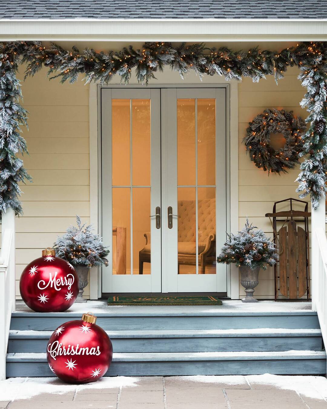 Weihnachts Deko Kugeln aufblasbar | PVC Outdoor Kugeln | Wetterfest & Wiederverwendbar | Verschiedene Designs