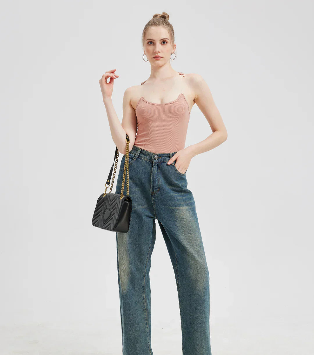 Damen Bandeau Top | Schulterfrei | Geripptes Baumwoll-Design | Figurbetont & Atmungsaktiv