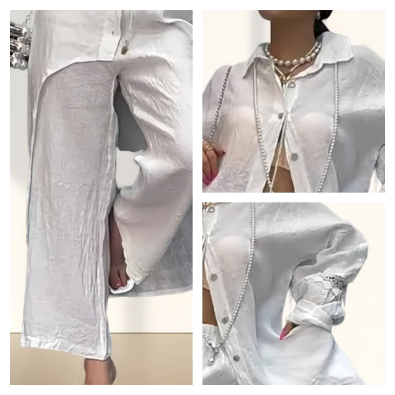 Damen Zweiteiliges Outfit | Langarm Hemd & Hose | Weiches, Atmungsaktives Material