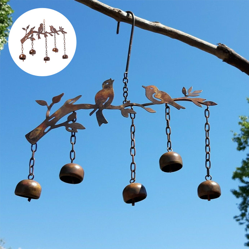 Vogel-Windspiel | Sanfter Klang | Handgefertigtes Design | Für Garten & Balkon