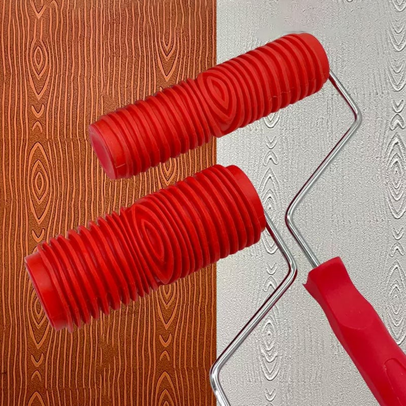 Struktur-Prägemuster Farbroller | Wanddekoration | Gummiwalze mit Griff 29cm