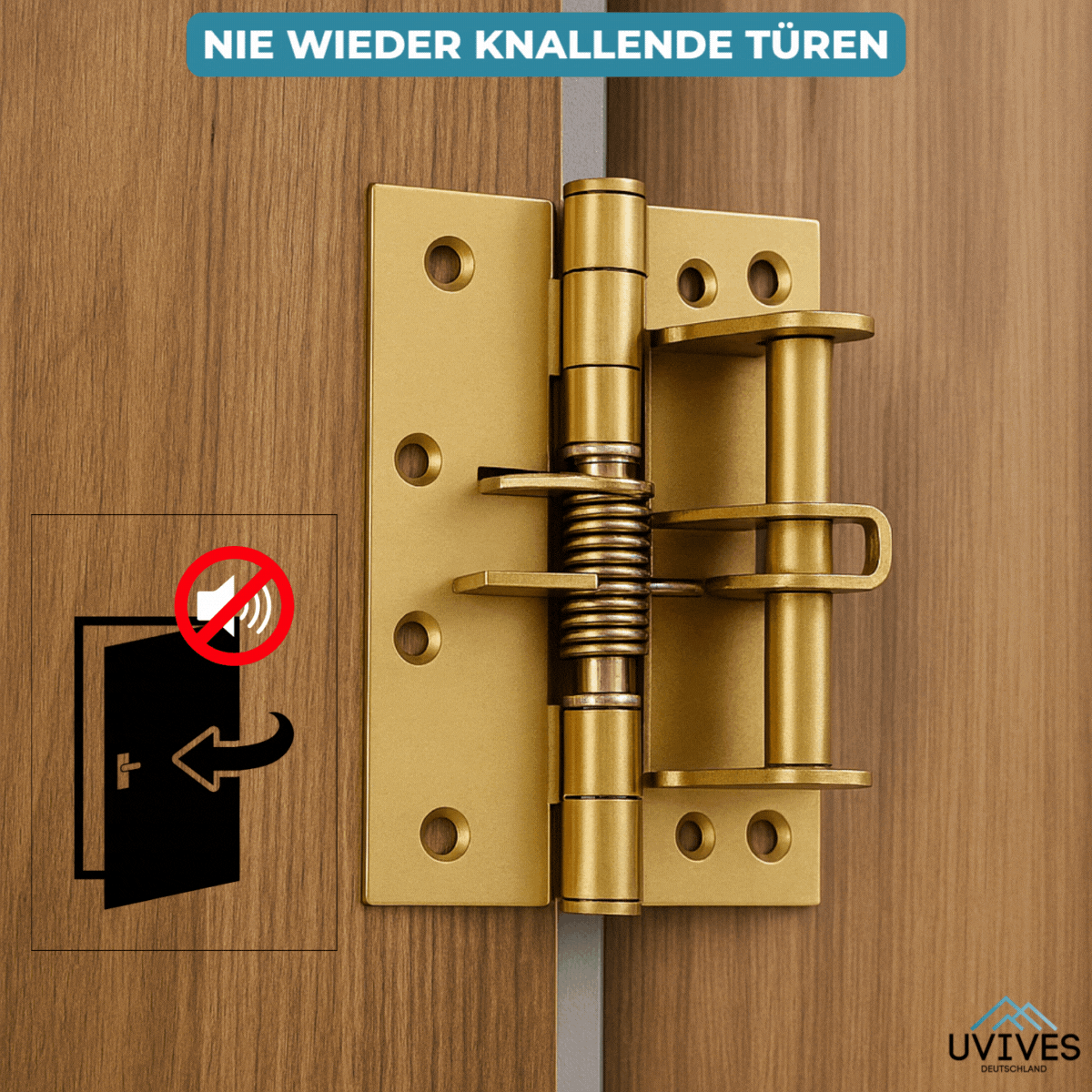 Automatische Türscharnier-Feder | Sanftes Türschließen | Metall | 10 × 6,5 × 2,6 cm