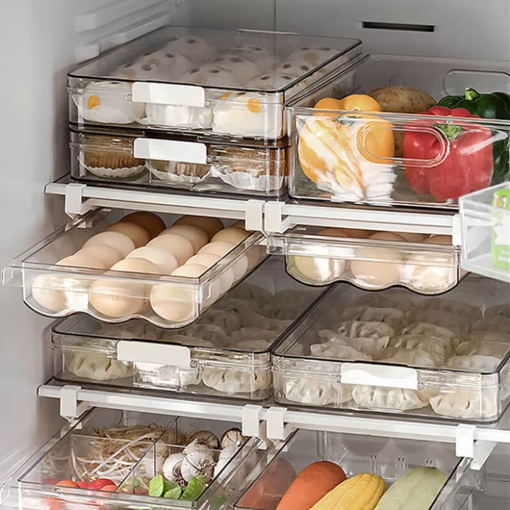 Kühlschrank-Organizer FrischerStapel | Verstellbar & BPA-frei | Mehr Stauraum & Übersicht | 30,5×20×9,5 cm