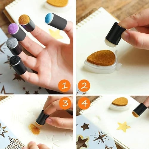 DIY Schwamm-Finger-Mal-Set | 20 Farben | Kinderfreundlich & Wiederverwendbar