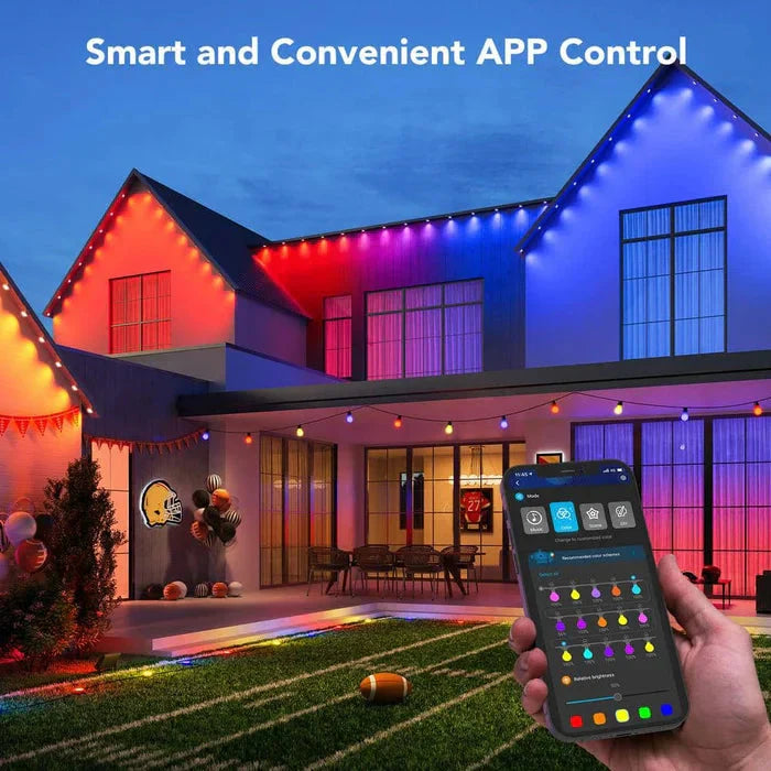 Draußen LED Lichtstreifen | Musikgesteuert & App-Steuerung | IP65 Wasserdicht RGB