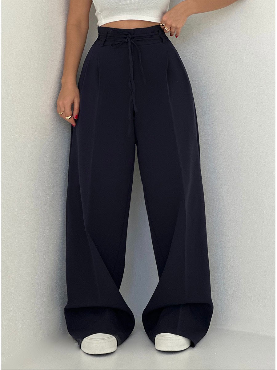 Damen Hoch geschnitten Hose | Weites Bein | Fließendes Material | Knitterarm & Pflegeleicht