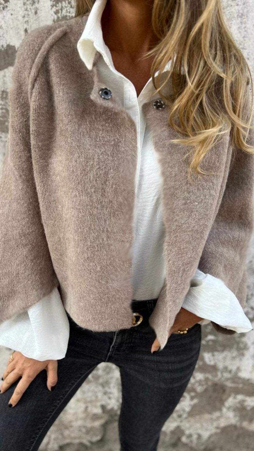 Damen Cardigan | Weiches Strickmaterial | Langer Schnitt bis Oberschenkel | Vielseitig & bequem