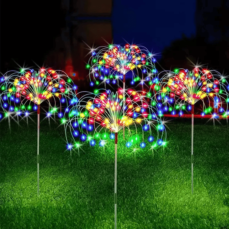 Solar Feuerwerk Lichterkette | 90 LEDs | IP65 wasserdicht | Warmweiß & Bunt | Garten & Terrasse