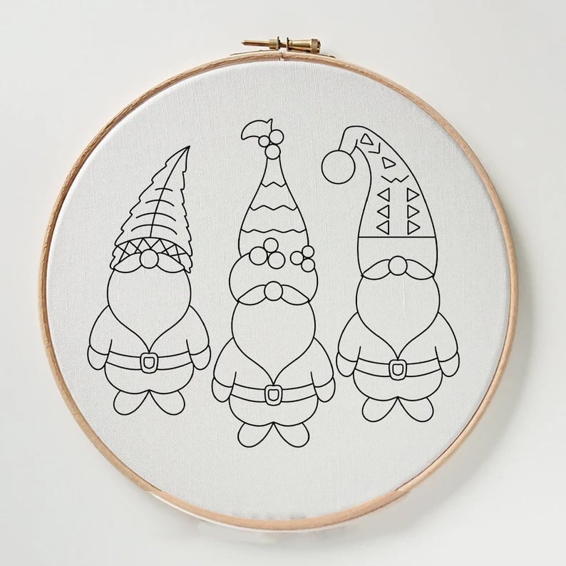 Stickset Winter Schneedorf | Komplettset mit Stickrahmen, Garn & Anleitung | Anfängerfreundlich
