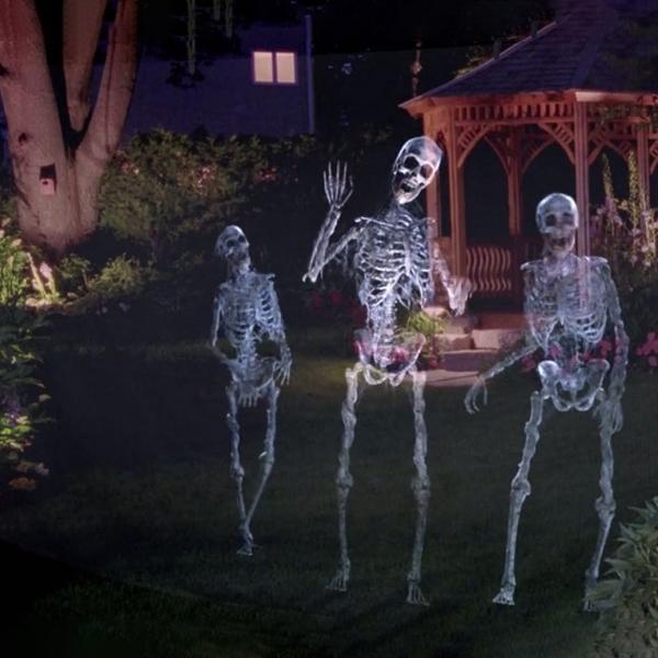 Halloween Projektor mit Leinwand & Stativ | Holografische 3D-Videos | LED wetterfest | Für Halloween & Weihnachten