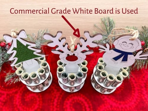 Weihnachts Geldhalter Anhänger | Holz Ornament zum Aufhängen | Kreatives Geschenk für Kinder