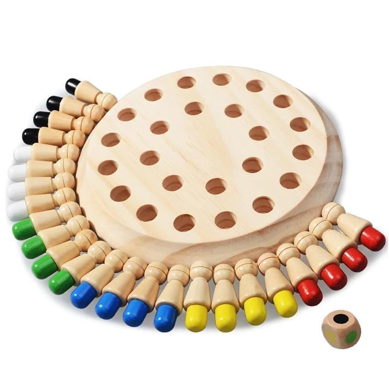 Holz Memory Schach | Montessori Farbspiel | Lernspielzeug für Kinder