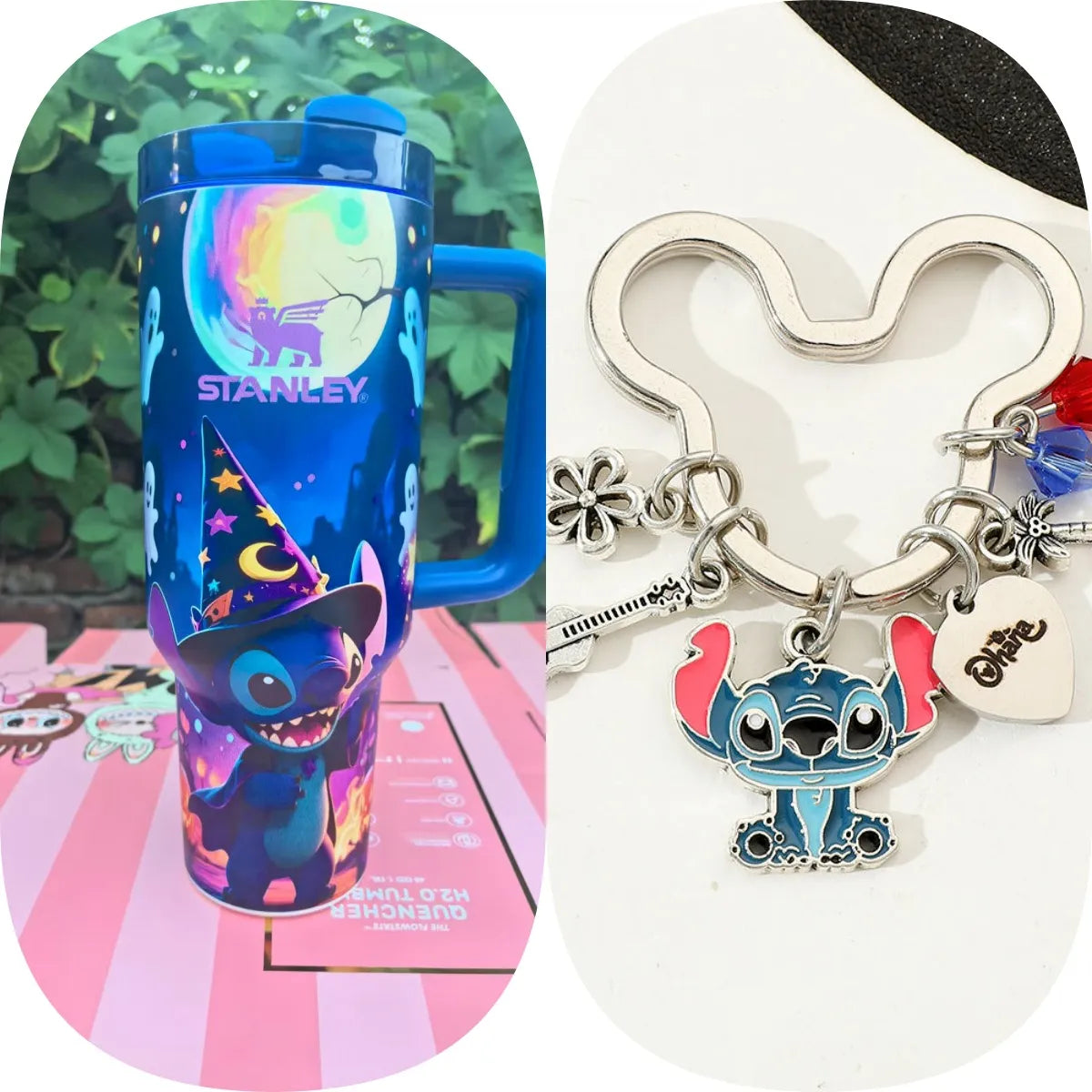 Leuchtender Tumbler Jack & Sally | Leuchtender Becher 1200 ml | Isoliert & Doppelwandig | Halloween & Weihnachts Edition