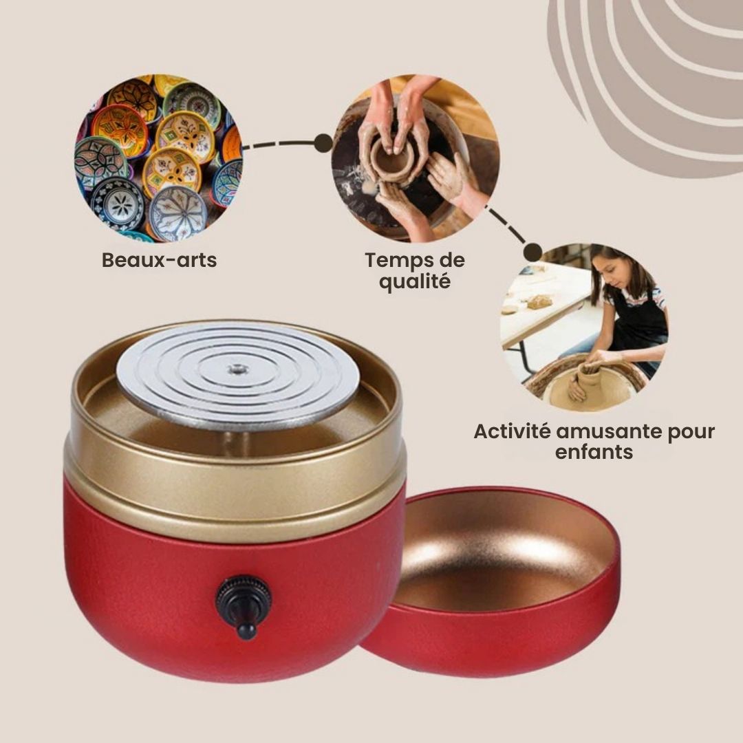 Mini-Töpferei | Kreatives Set für Kinder und Erwachsene | Mit einstellbarer Geschwindigkeit