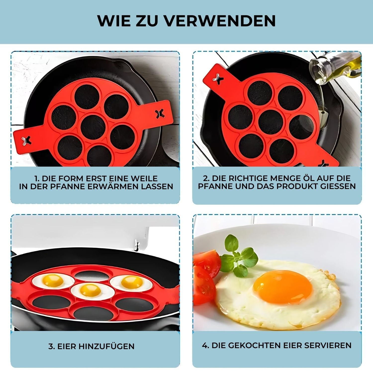 1+1 Gratis | Pfannkuchenform aus Silikon | Antihaft & Hitzebeständig | Kreativer Pfannkuchenmacher