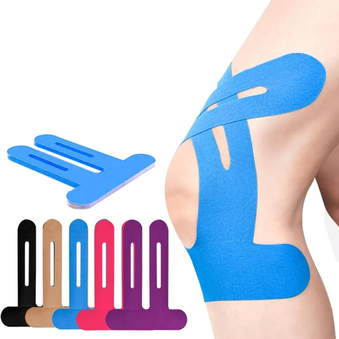 Kinesiology Knie Tape | Vorgeschnitten & Elastisch | Baumwolle, Atmungsaktiv & Wasserfest
