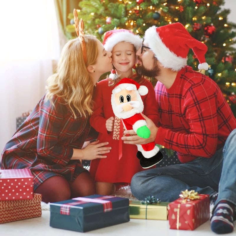 Tanzender & Singender Weihnachtsmann | Bewegliche Santa Figur mit Musik | Lustige Weihnachtsdekoration & Geschenkidee