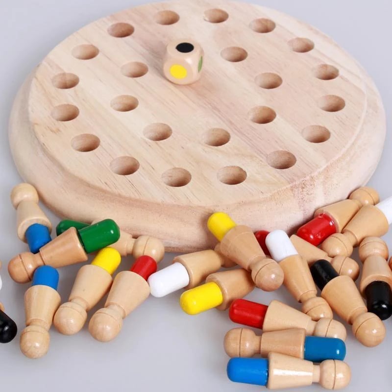 Holz Memory Schach | Montessori Farbspiel | Lernspielzeug für Kinder