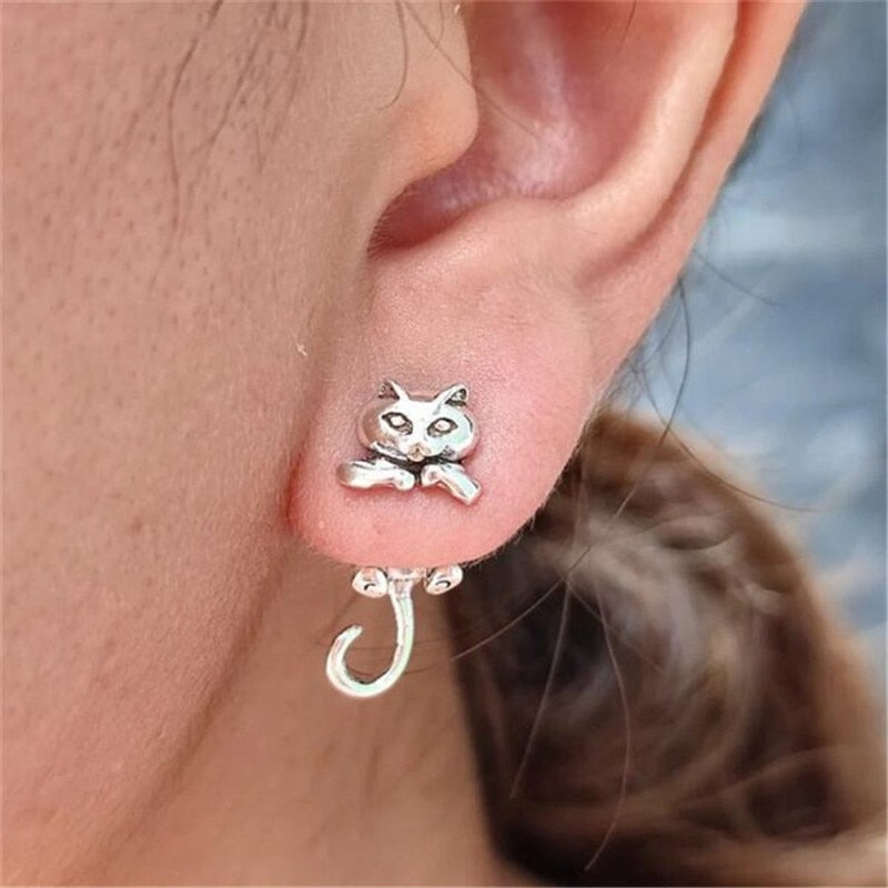 Damen Ohrringe Katze | Verspieltes Design | Zinklegierung