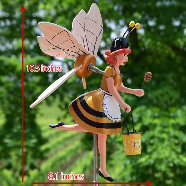 Handgefertigtes Windspiel Vogel-Windmühle | Gartendeko mit Edelstahl-Stab | Verschiedene Designs