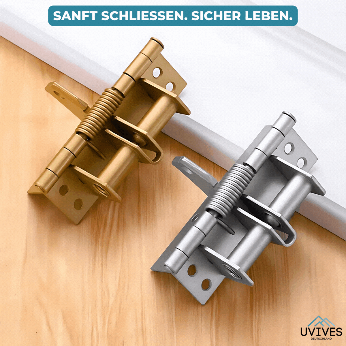 Automatische Türscharnier-Feder | Sanftes Türschließen | Metall | 10 × 6,5 × 2,6 cm