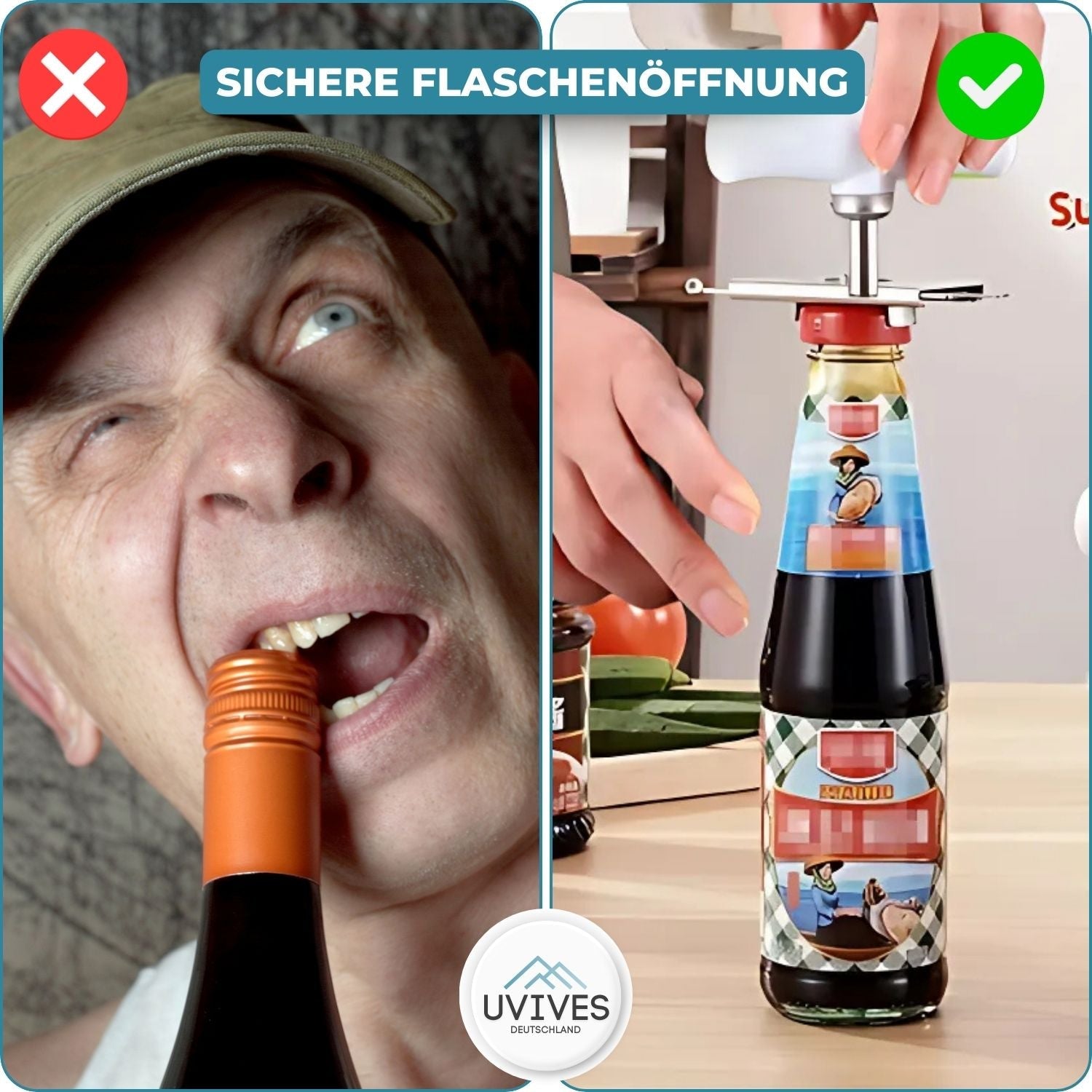 Öffnen Sie mühelos Gläser und Flaschen!