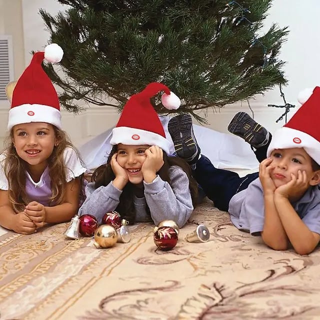 Weihnachten Santa Hut | Singend & Tanzend | Elektrisch | Plüsch Rot | Lustige Geschenkidee & Party-Accessoire
