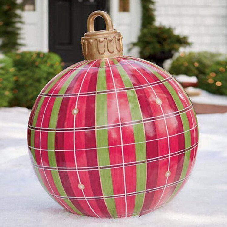 Weihnachts Deko Kugeln aufblasbar | PVC Outdoor Kugeln | Wetterfest & Wiederverwendbar | Verschiedene Designs