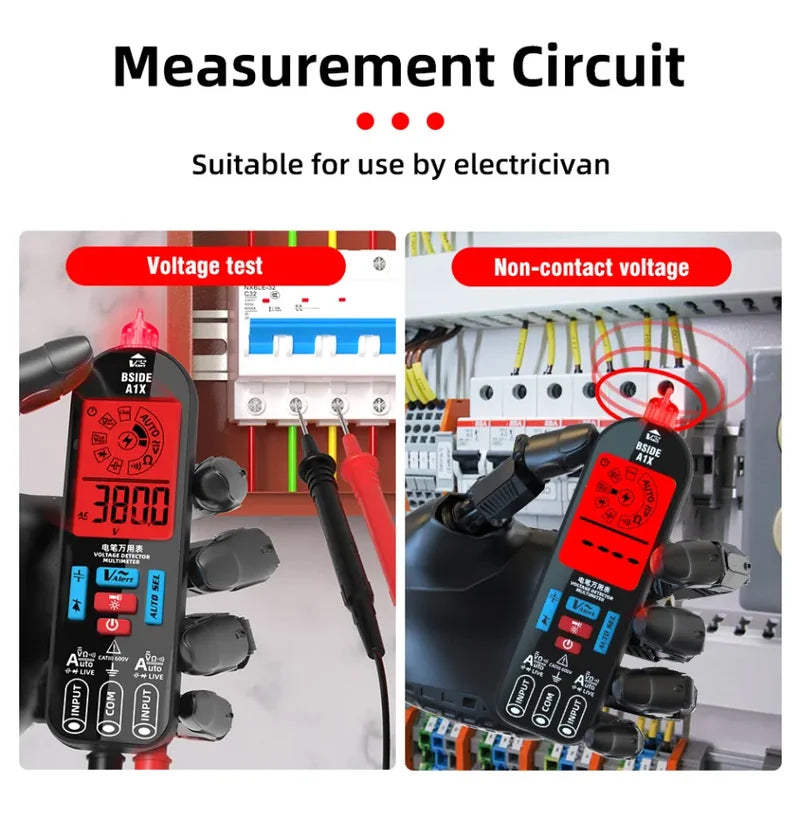 Digital Multimeter BSIDE A1X | Smart Spannungsprüfer | Wiederaufladbar | LCD mit Farbhintergrund