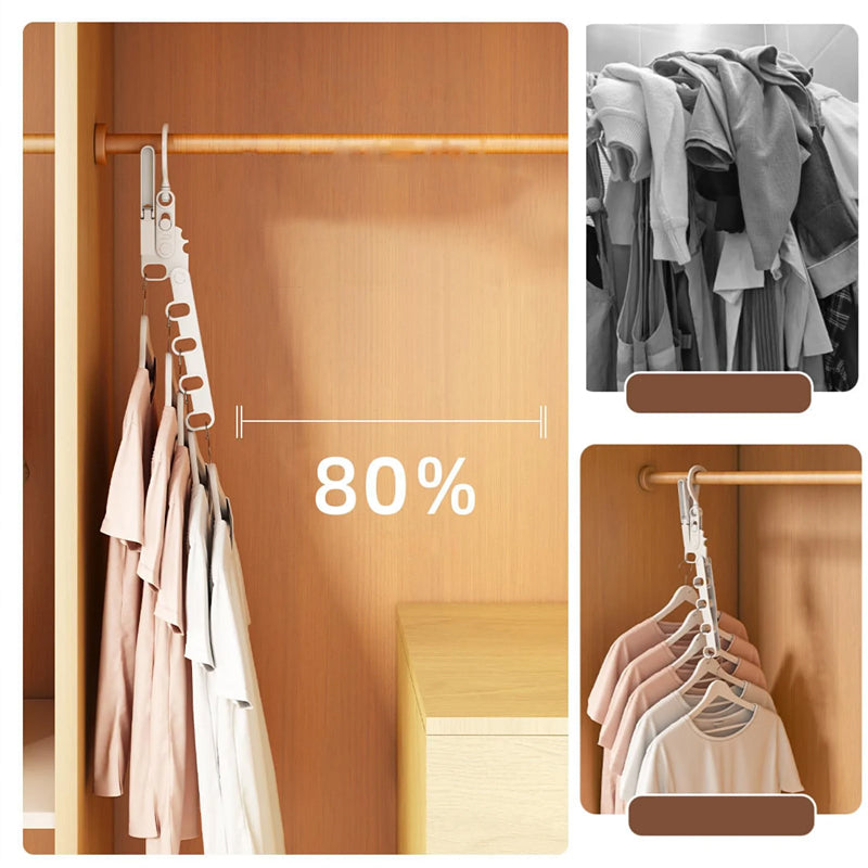 Kleiderhaken FoldiHooks 3er-Set | Platzsparend & Drehbar | Faltbarer BügelClip aus Polypropylen