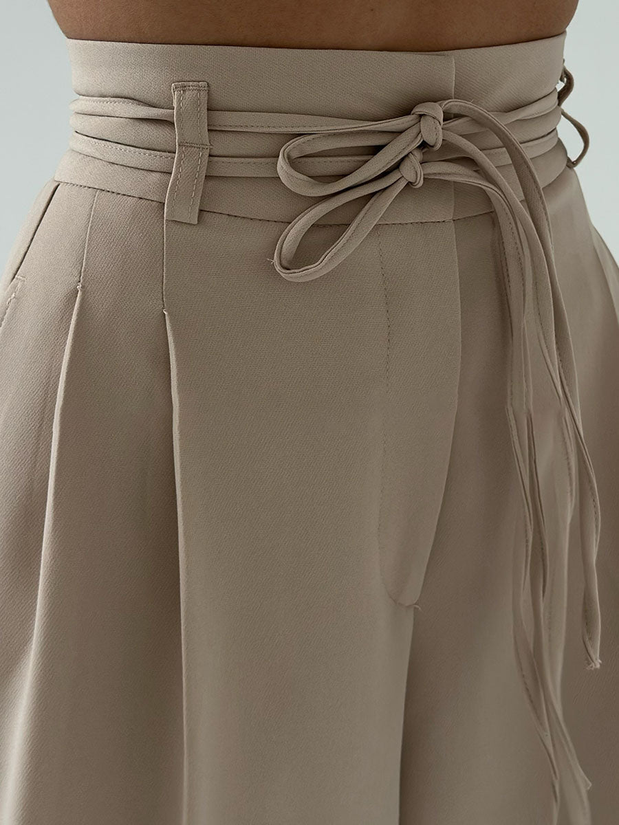 Damen Hoch geschnitten Hose | Weites Bein | Fließendes Material | Knitterarm & Pflegeleicht