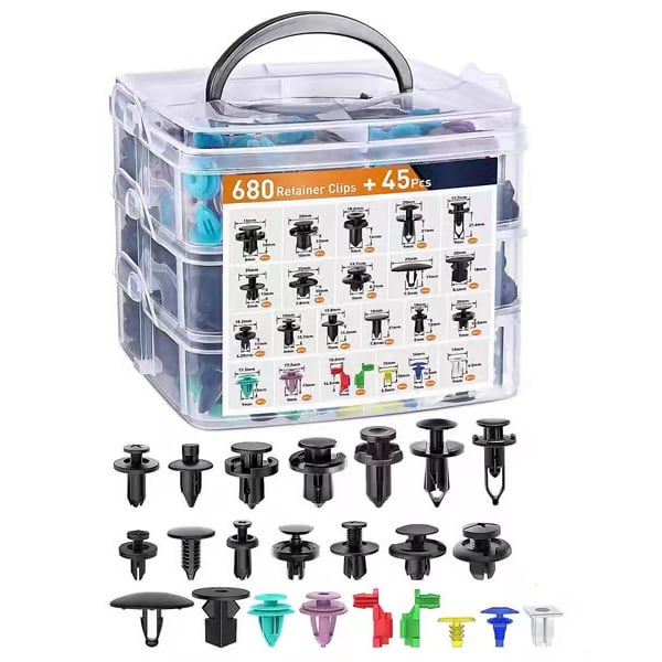 Auto Befestigungsclips Set | Nylon Clips mit Werkzeug | Universal für Stoßstangen & Türverkleidung