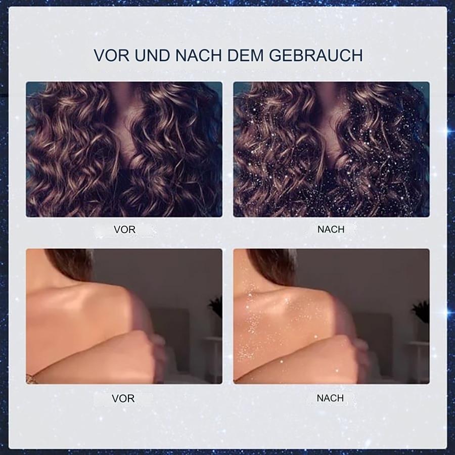 Glitzerspray für Haare, Haut & Kleidung | Kosmetikqualität | Temporärer Schimmer-Effekt