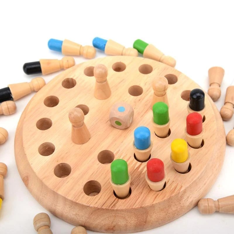 Holz Memory Schach | Montessori Farbspiel | Lernspielzeug für Kinder