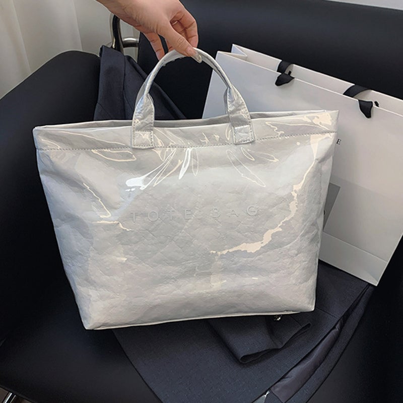 Damen Tragetasche | Große Tragetasche | Stylisch & Funktional | Kraftpapier & Polyester