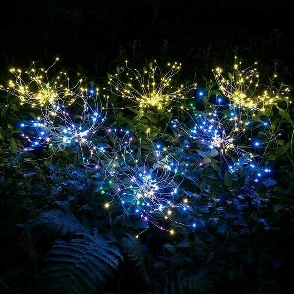 Solar Feuerwerk Lichterkette | 90 LEDs | IP65 wasserdicht | Warmweiß & Bunt | Garten & Terrasse