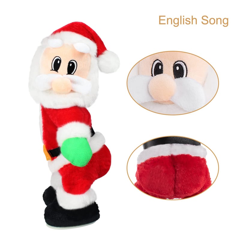 Tanzender & Singender Weihnachtsmann | Bewegliche Santa Figur mit Musik | Lustige Weihnachtsdekoration & Geschenkidee