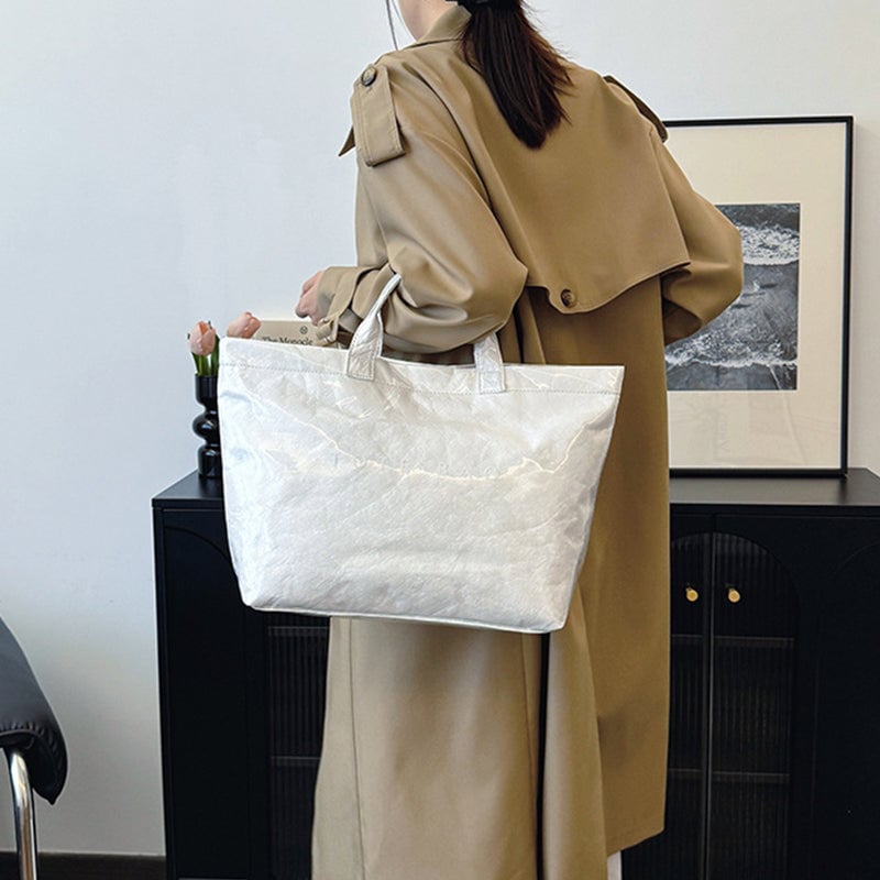 Damen Tragetasche | Große Tragetasche | Stylisch & Funktional | Kraftpapier & Polyester