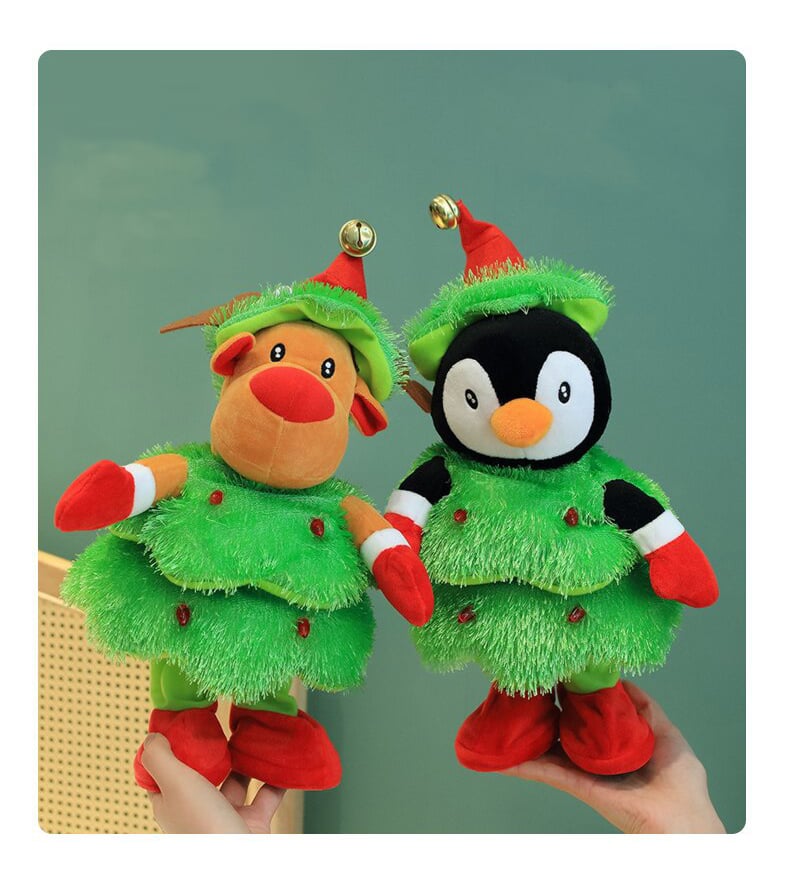 Weihnachts Deko Figur | Singend & Tanzend | Plüsch Geschenk für Kinder & Erwachsene