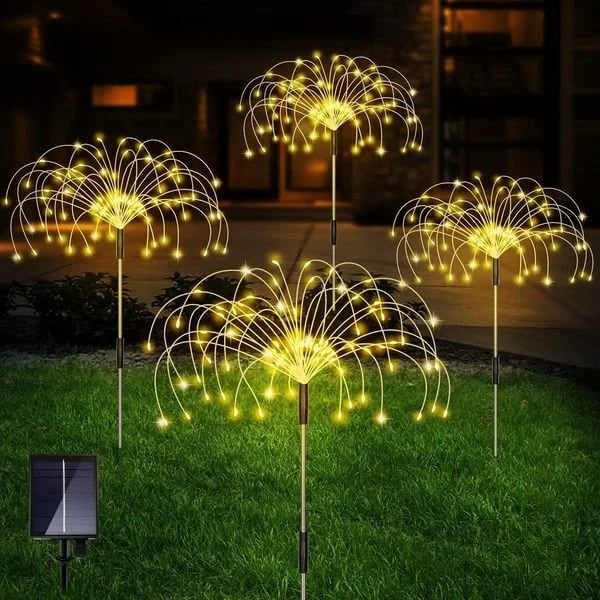 Solar Feuerwerk Lichterkette | 90 LEDs | IP65 wasserdicht | Warmweiß & Bunt | Garten & Terrasse