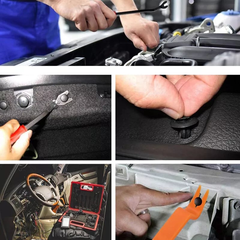Auto Befestigungsclips Set | Nylon Clips mit Werkzeug | Universal für Stoßstangen & Türverkleidung