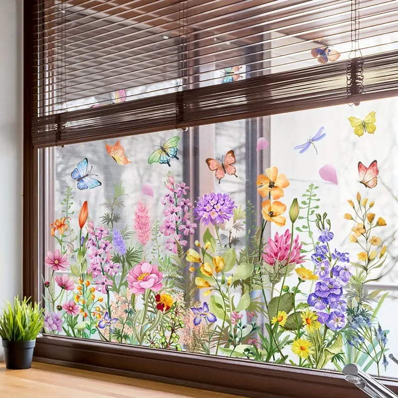 Blumenaufkleber für Fenster