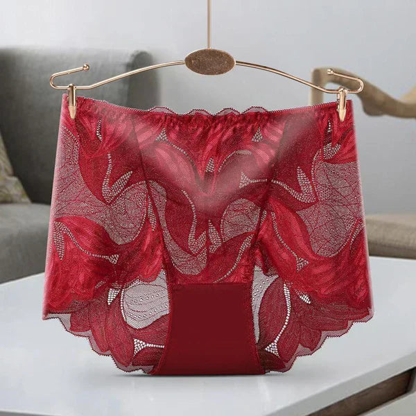 1+2 Gratis | Damen Mid-Waist Panties | Nahtlos Unterwäsche | Unsichtbare Spitze | 3er-Pack