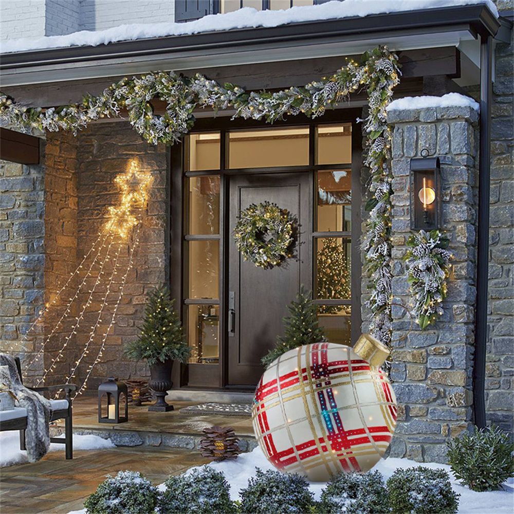 Weihnachts Deko Kugeln aufblasbar | PVC Outdoor Kugeln | Wetterfest & Wiederverwendbar | Verschiedene Designs